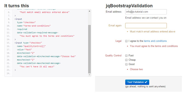 jqBootstrapValidation