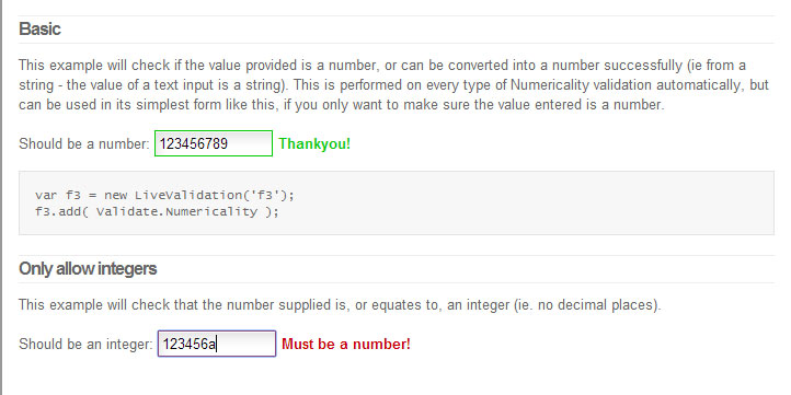 LiveValidation - Making client-side validation