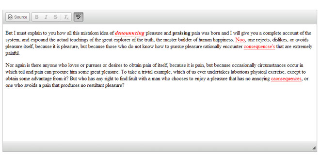 jQuery Spellchecker - Check the spelling of text