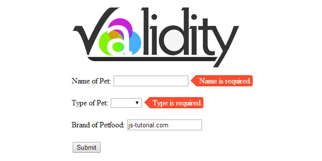 jQuery validity jQuery validity